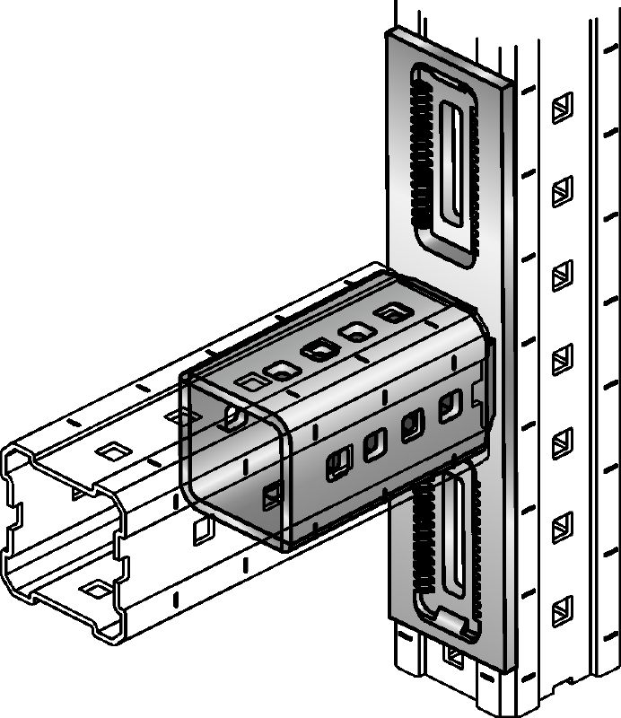 MIC-L Connector Hot-dip galvanized (HDG) connector for fastening MI girders perpendicularly to one another