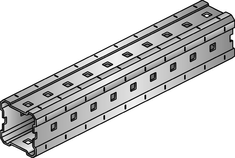 MI Installation girder Hot-dip galvanized (HDG) installation girders for constructing adjustable, heavy-duty MEP supports and modular 3D structures