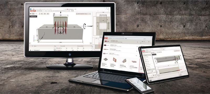 PROFIS Engineering Suite 結構設計軟體 結構工程錨栓設計軟體，具有規範和批准、基於組件的有限元素法計算以及各種緊固方法 應用 1