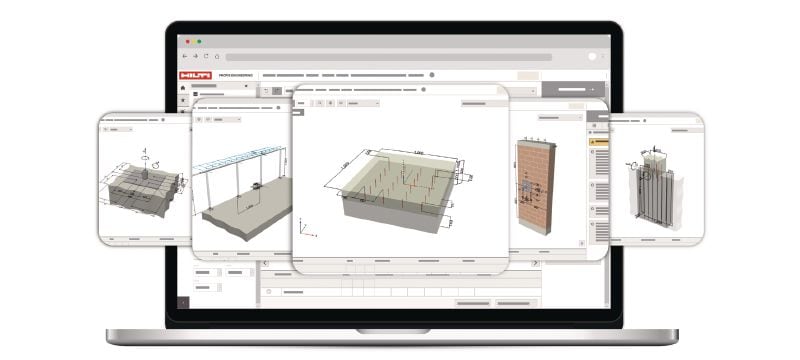 PROFIS Engineering Suite 結構設計軟體 結構工程錨栓設計軟體，具有規範和批准、基於組件的有限元素法計算以及各種緊固方法 應用 1