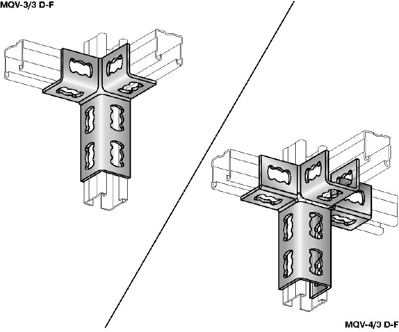 MQV-3D-F 槽鋼連接件 三維結構的熱浸鍍鋅 (HDG) 槽鋼連接件