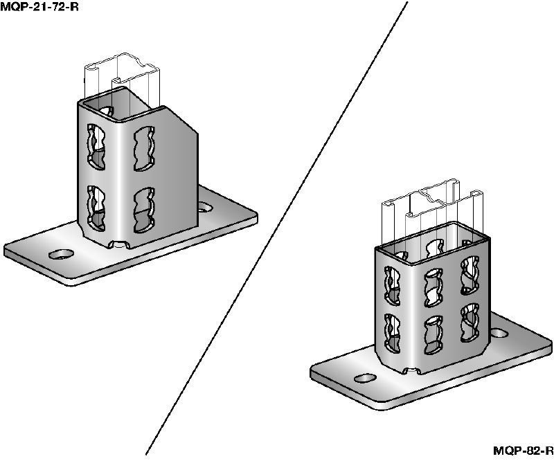 MQP-R Channel foot Stainless steel (A4) channel foot for fastening channels to various base materials